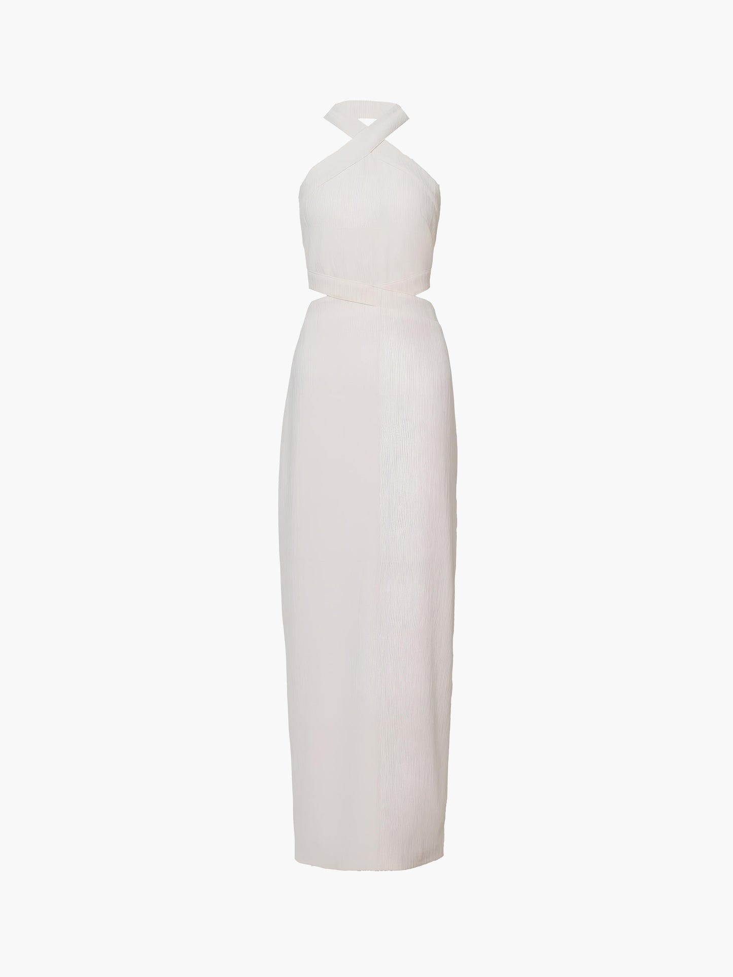 Crisscross Cutout Halter Split Knit Long Dress
