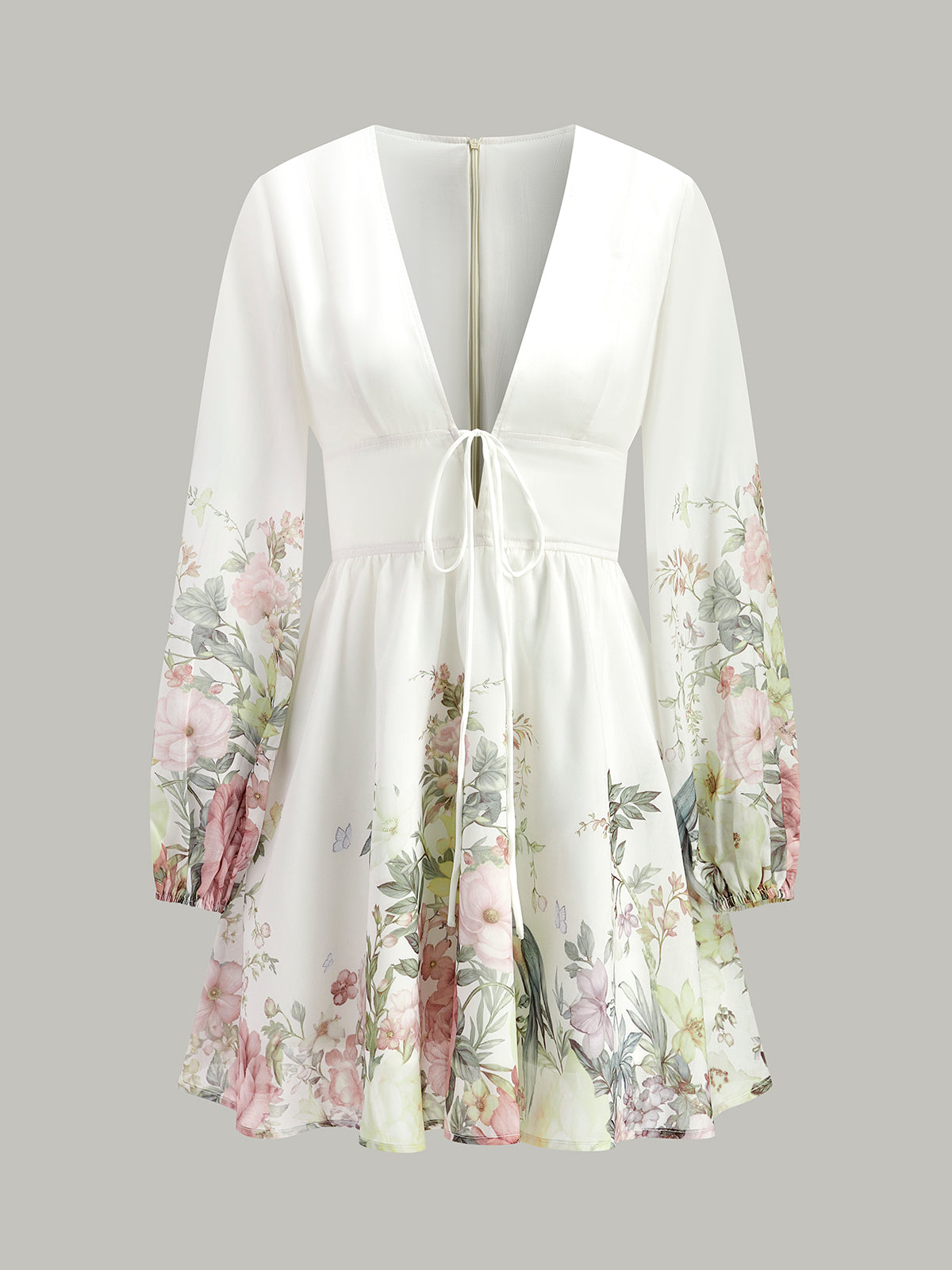 Floral Print Tie-Front Dress