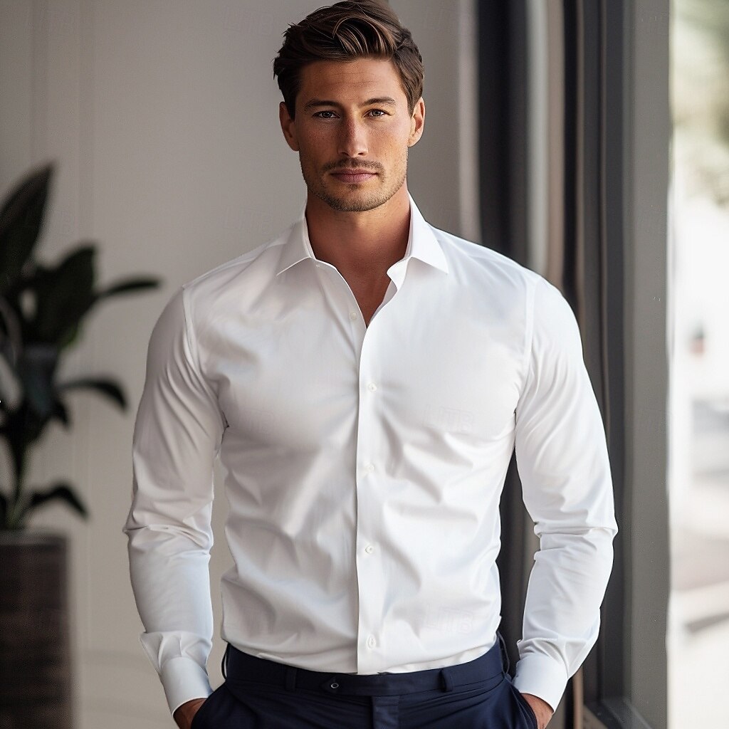 100% Cotton Button-Up Dress Shirt